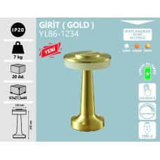 GIRIT MASA LAMBASI ŞARJ EDİLEBİLİR GOLD- 3 RENK